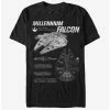 Movies Star Wars The Force Awakens Millennium Falcon Blueprints T-Shirt