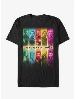Movies Marvel Avengers: Infinity War Hero Rainbow Panel T-Shirt