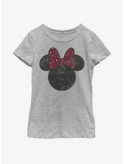 Online Exclusives Disney Mickey Mouse Minnie Leopard Bow Youth Girls T-Shirt