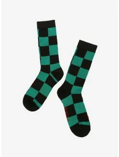 Television Demon Slayer: Kimetsu No Yaiba Tanjiro Kamado Crew Socks - BoxLunch Exclusive -Boxlunch Store 16409197 av1