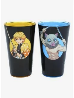 Television Demon Slayer: Kimetsu No Yaiba Circular Character Portraits Pint Glass Set -Boxlunch Store 16698517 av3