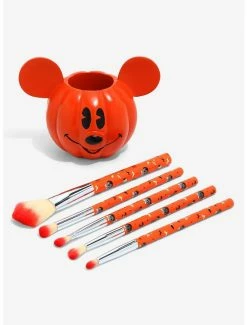 Television Disney Mickey Mouse Jack-O'Lantern Makeup Brush Set & Holder - BoxLunch Exclusive -Boxlunch Store 17774022 av1