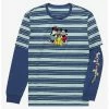 Television Disney Mickey Mouse & Friends Striped Layered Long Sleeve T-Shirt - BoxLunch Exclusive