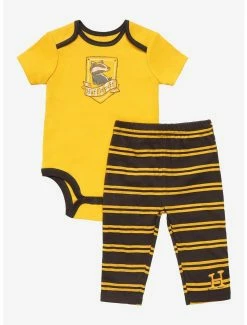 Online Exclusives Harry Potter Hufflepuff Crest Infant One-Piece And Leggings Set - BoxLunch Exclusive