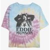 Television Stranger Things Eddie Munson Horns Tie-Dye Womens Crop T-Shirt