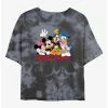 Online Exclusives Disney Mickey Mouse Disney Squad Womens Tie-Dye Crop T-Shirt
