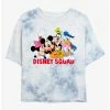 Online Exclusives Disney Mickey Mouse Disney Squad Womens Tie-Dye Crop T-Shirt